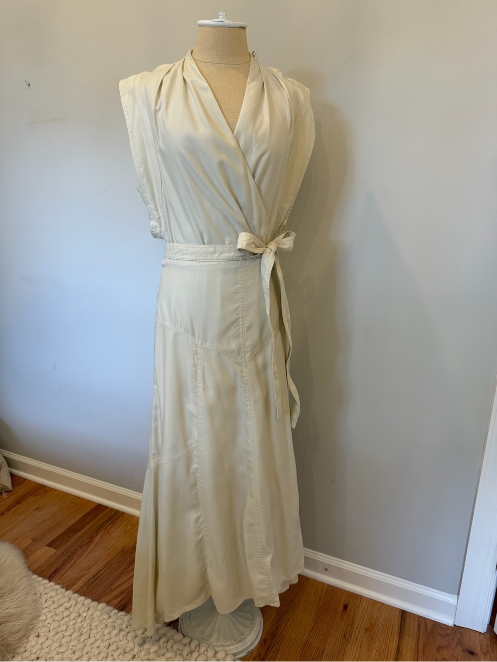 Isabel Marant Cream Wrap Maxi Dress with Side Tie